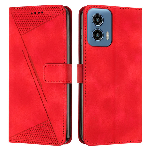 Moto G 5G 2024 Dream Triangle Leather Phone Case with Lanyard - Red